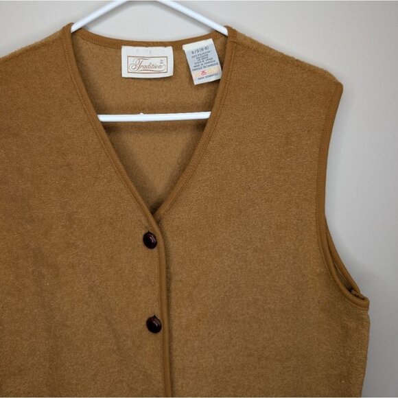 Vintage Tradition Brown Tan Embeoidered Button Up Vest Womens Small (6-8) - Picture 4 of 8